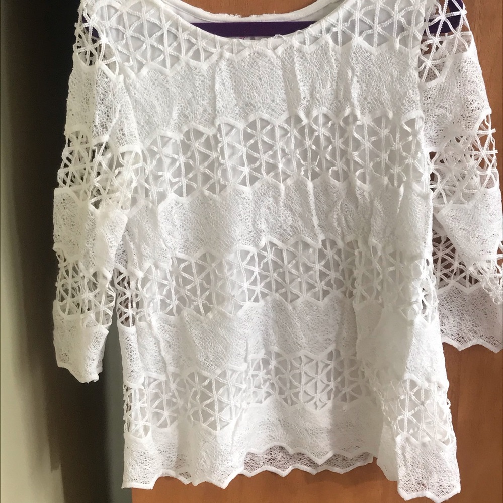 Japna Girls Size 12 Lace like top/nylon slip under